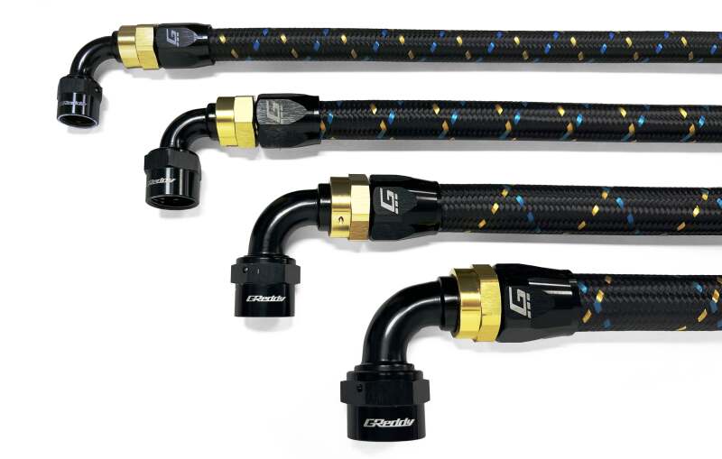 GReddy AN08 STRAIGHT HOSE END SWIVEL BLACK/GOLD ANODIZED
