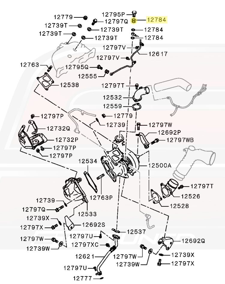 Mitsubishi OEM Turbo Oil Feed Twin Copper Gasket 12mm for Evo X (1028A052)