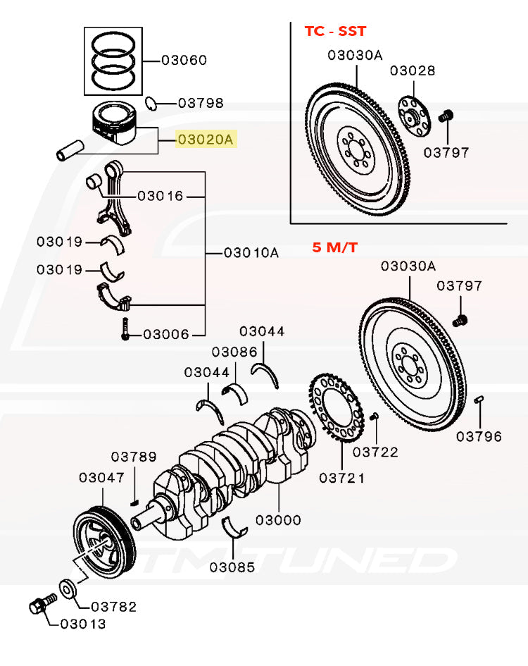 Mitsubishi OEM Piston for Evo X 4B11