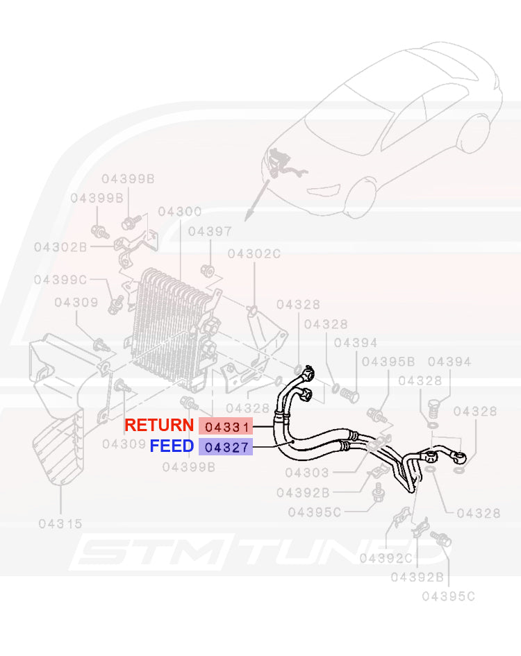 Mitsubishi OEM Engine Oil Cooler Lines for Evo X