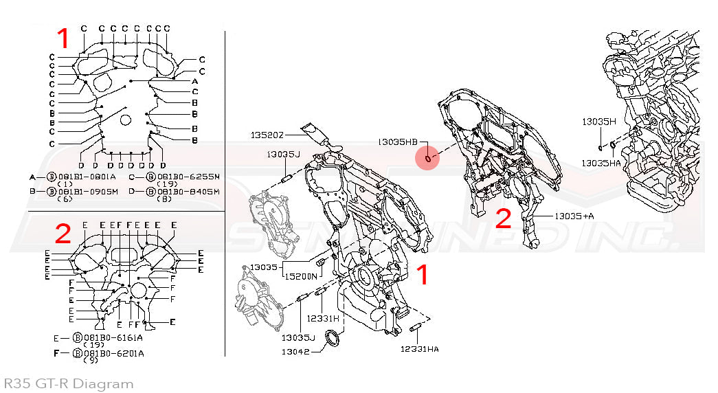 Nissan Timing Chain Cover Seals - R35 GTR