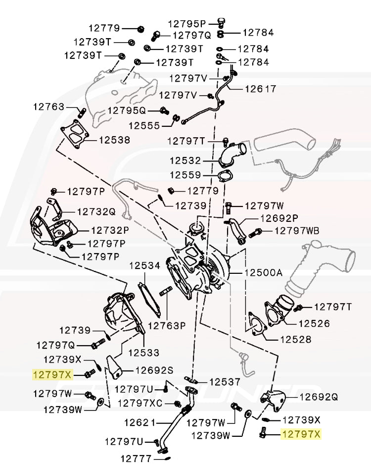 Mitsubishi OEM Turbo Bracket Bolt for Evo X (1515A156)