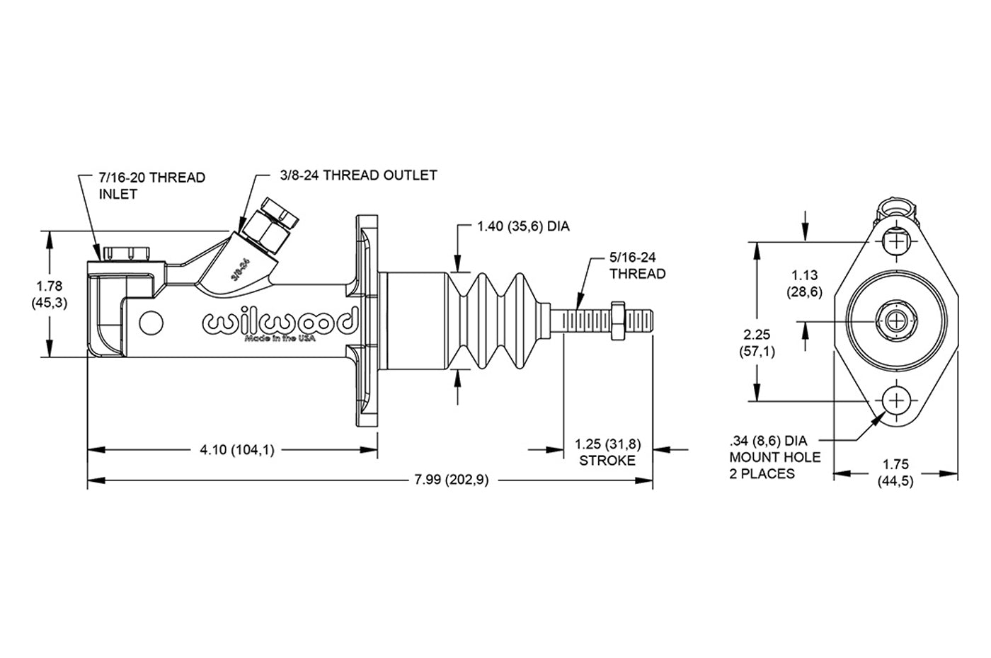 Wilwood GS Compact Remote Master Cylinder (260-15089)