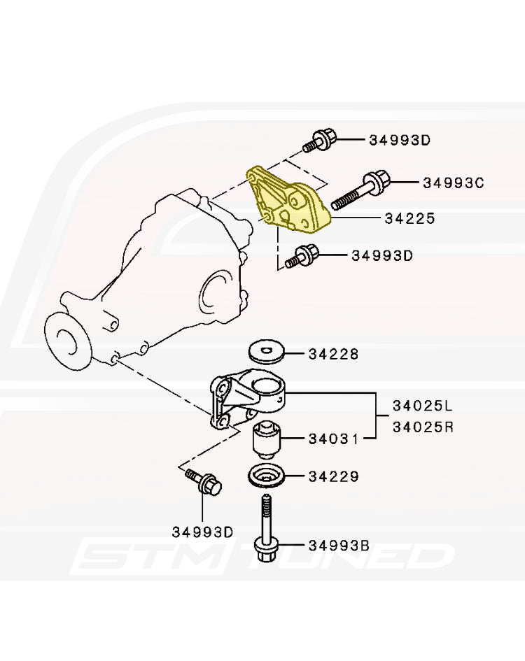 Mitsubishi OEM Rear Diff Bracket for Evo 8 Diff in a Evo X Swap (3517A020) *Discontinued*