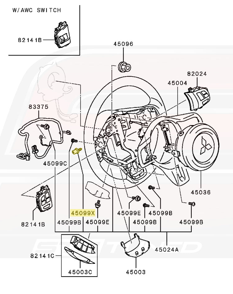 Mitsubishi OEM Steering Wheel Torx Screw for Evo 8/9/X (4429A001)