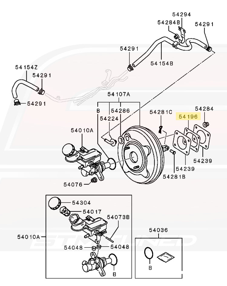 Mitsubishi OEM Brake Booster Spacer for Evo X (4630A089)