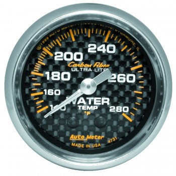 Water Temperature: 140-280°F - Carbon Fiber Mechanical Gauge (2 1/16")