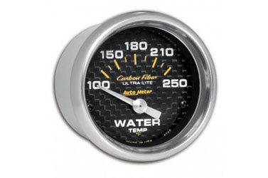 Water Temp: 100-250°F - Carbon Fiber Air-Core Gauge (2 1/16")