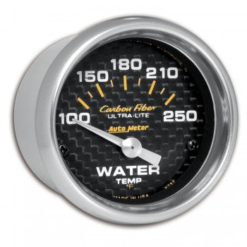 Water Temp: 100-250°F - Carbon Fiber Air-Core Gauge (2 1/16")