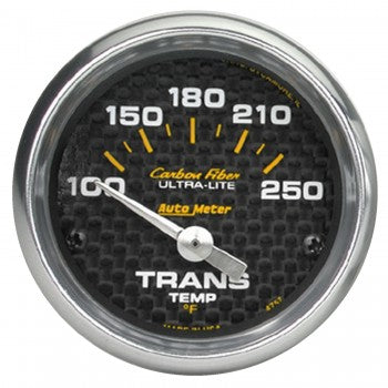 Transmission Temp: 100-250°F - Carbon Fiber Air-Core Gauge (2 1/16")