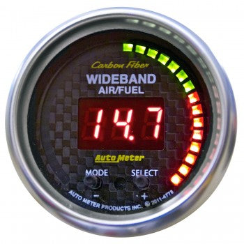 Wideband Air/Fuel Ratio: 6:1-20:1 AFR - Carbon Fiber Digital Gauge (2 1/6")