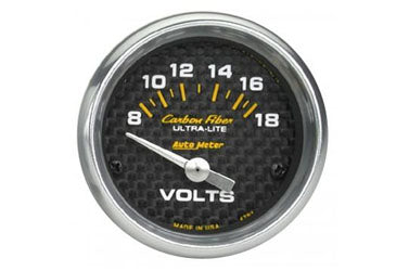 Voltmeter: 8-18V - Carbon Fiber Air-Core Gauge (2 1/16")