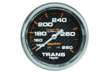 Transmission Temp: 140-280 °F - Carbon Fiber Mechanical Gauge (2 5/8")