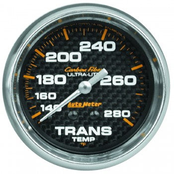 Transmission Temp: 140-280 °F - Carbon Fiber Mechanical Gauge (2 5/8")