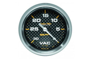 Vacuum: 0-30 inHg - Carbon Fiber Stepper Motor Gauge (2 5/8")