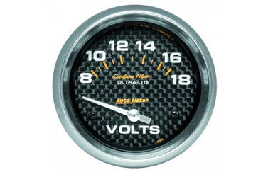 Voltmeter: 8-18V - Carbon Fiber Air-Core Gauge (2 5/8")