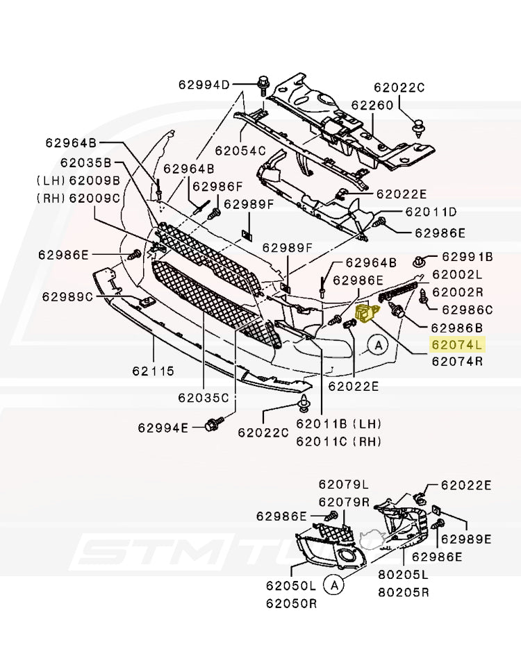 Mitsubishi OEM Front Bumper Support LH for Evo X (6400A851)