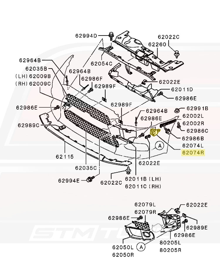 Mitsubishi OEM Front Bumper Support RH for Evo X (6400A852)