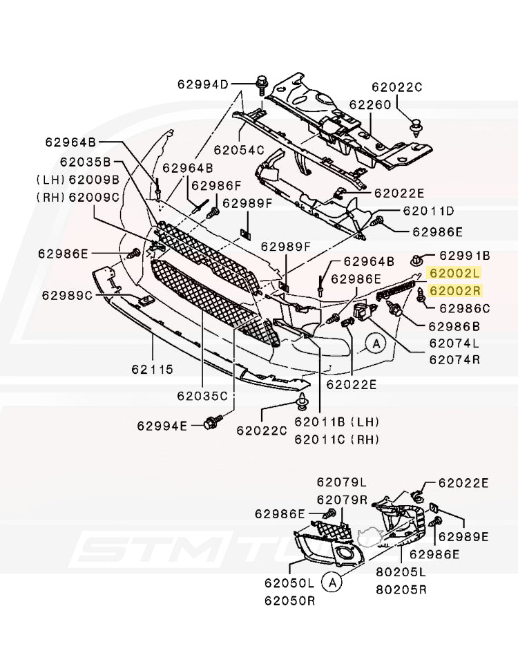 Mitsubishi OEM Front Bumper Support Bracket for Evo X