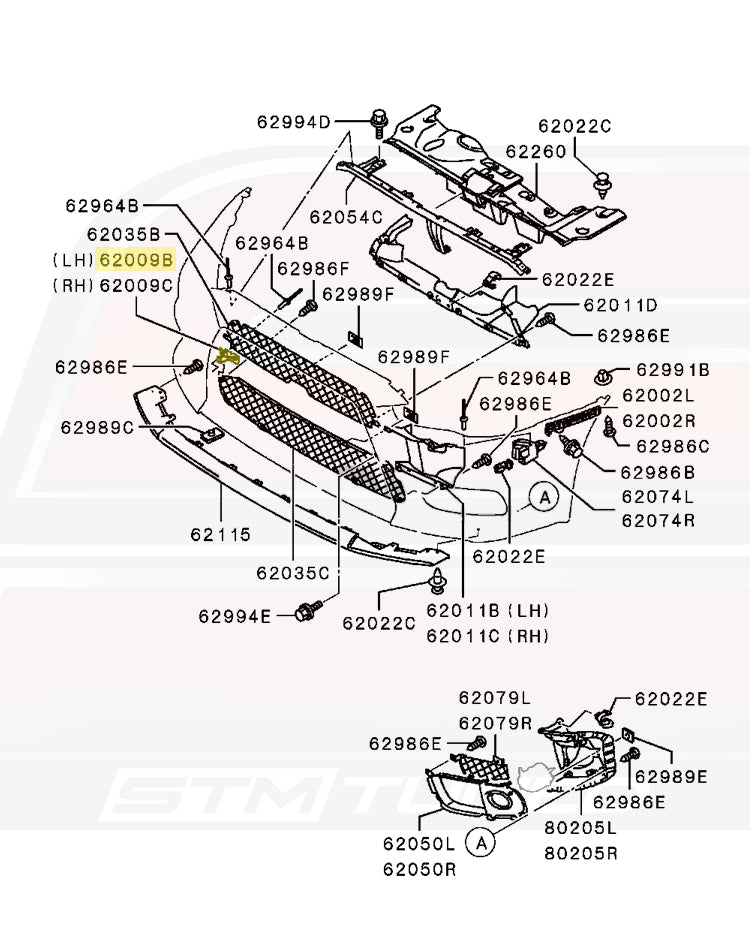 Mitsubishi OEM Front Bumper Support LH for Evo X (6400B821)