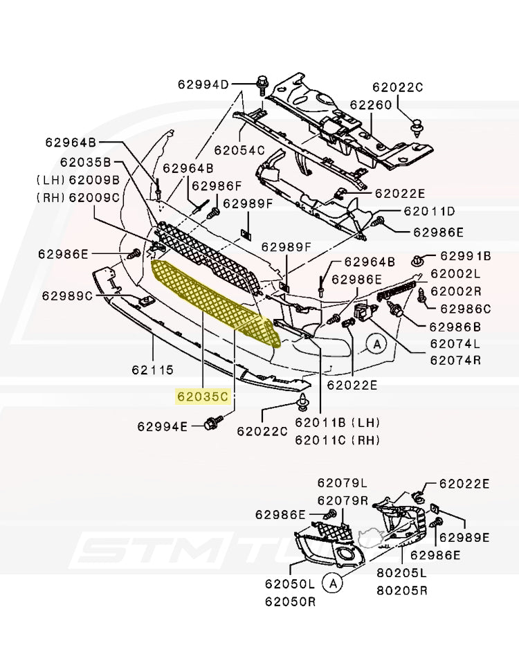 Mitsubishi OEM Front Bumper Intercooler Mesh for Evo X (6402A110)