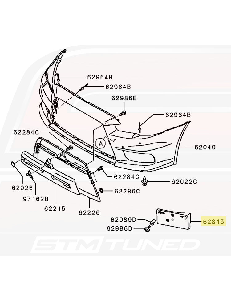 Mitsubishi OEM Front License Plate Bracket for Evo X (6430A161)