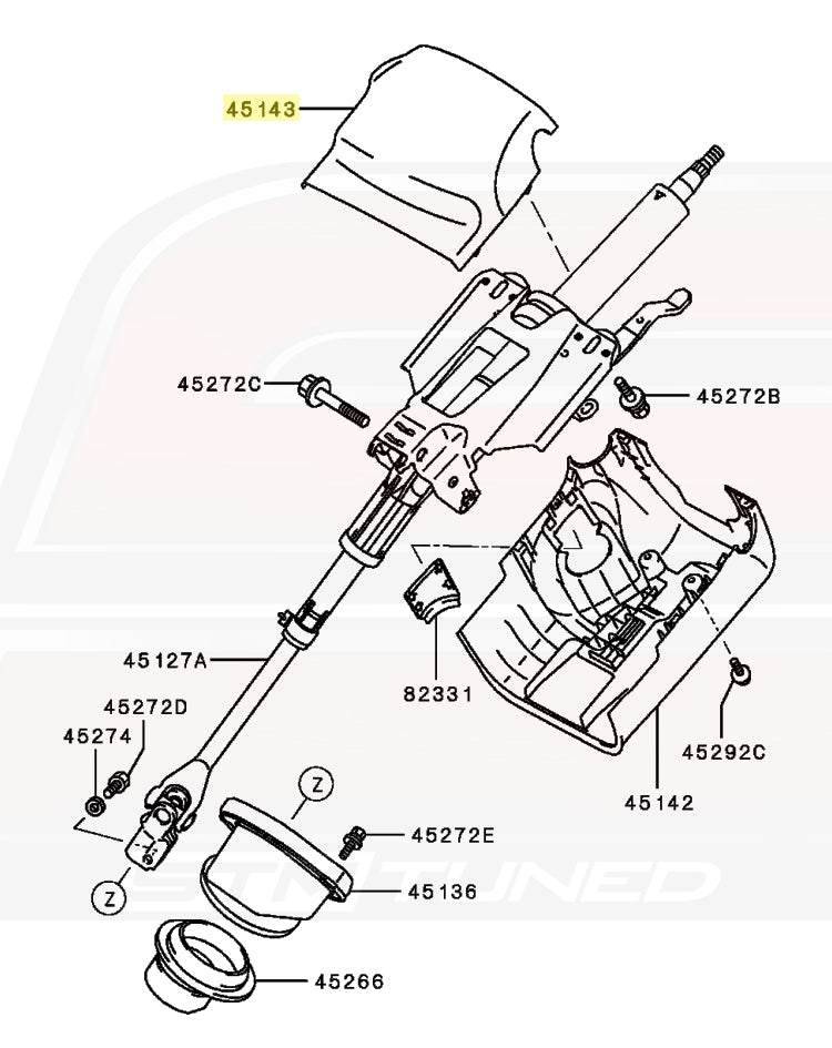 Mitsubishi OEM Steering Column Cover for Evo X (8065A018XB)