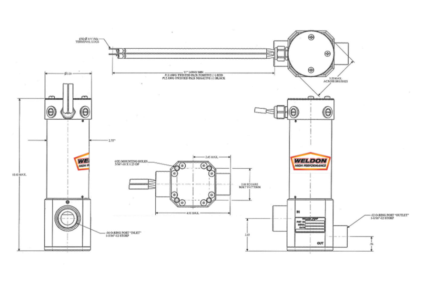 Weldon Electric Racing Fuel Pump 1400HP Plus (A16000-A)