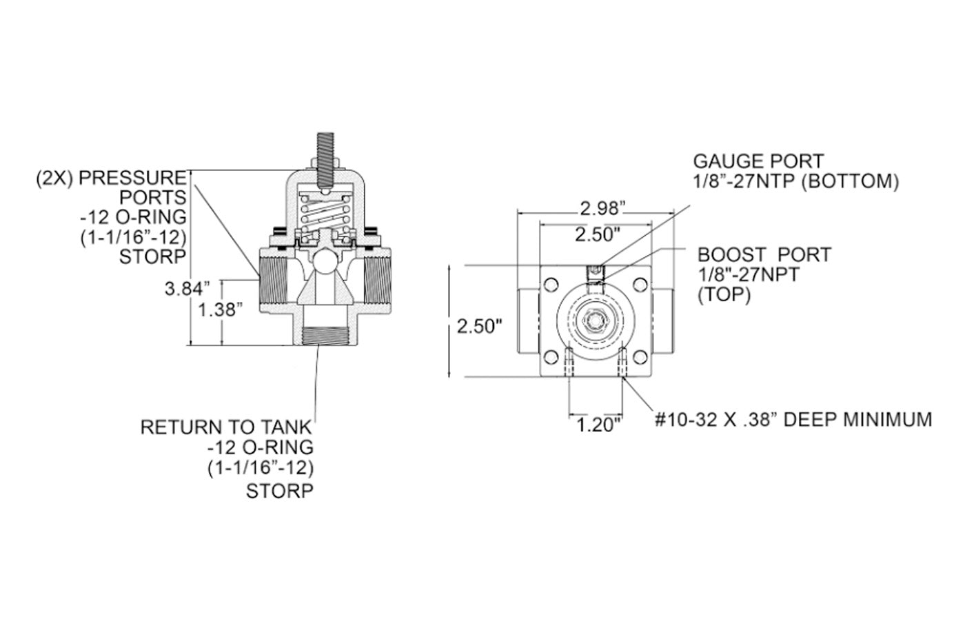 Weldon Racing -12AN Bypass FPR with Teflon Diaphragm