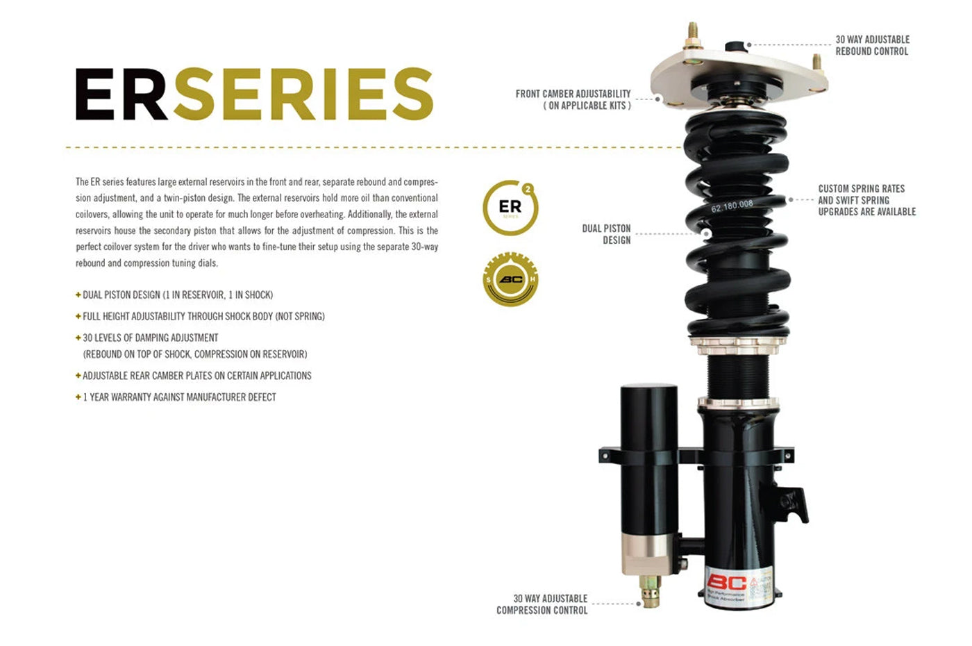 BC Racing ER Series Coilovers for Evo 1/2/3 (B-17-ER)