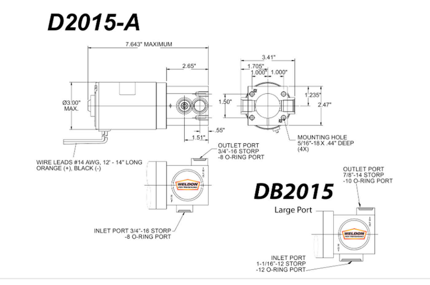 Weldon 1400 HP Fuel Pump All Fuel Types (DB2015-A)