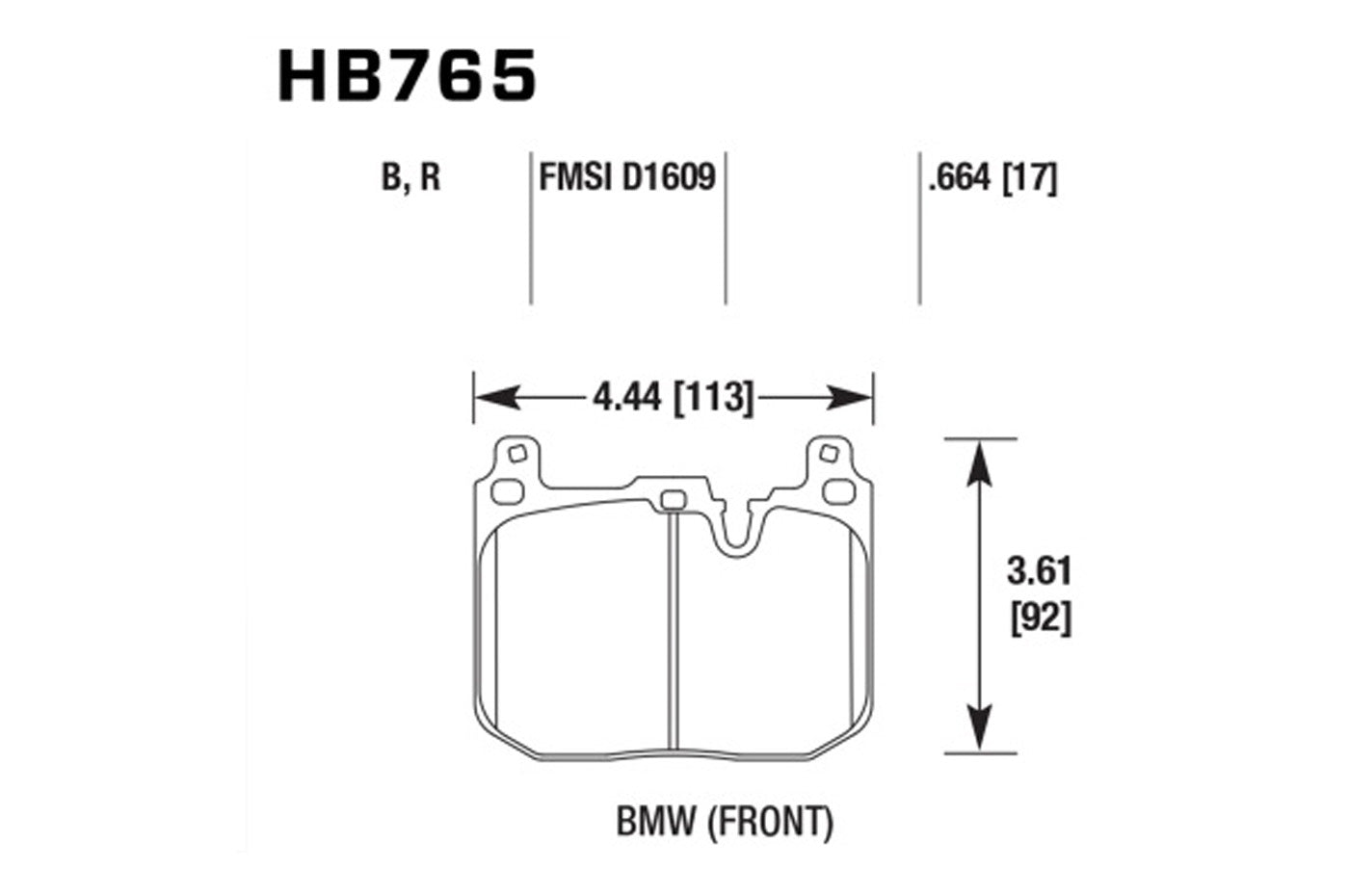 Hawk PC Performance Ceramic Brake Pads for F8X M2 M3 M4 (Blue Calipers)