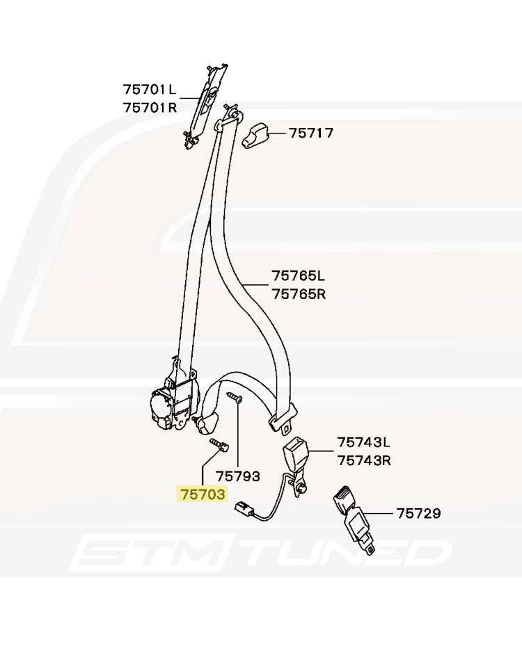 Mitsubishi OEM Seat/Belt Bolt for Evo 7/8/9/X (MB268795)