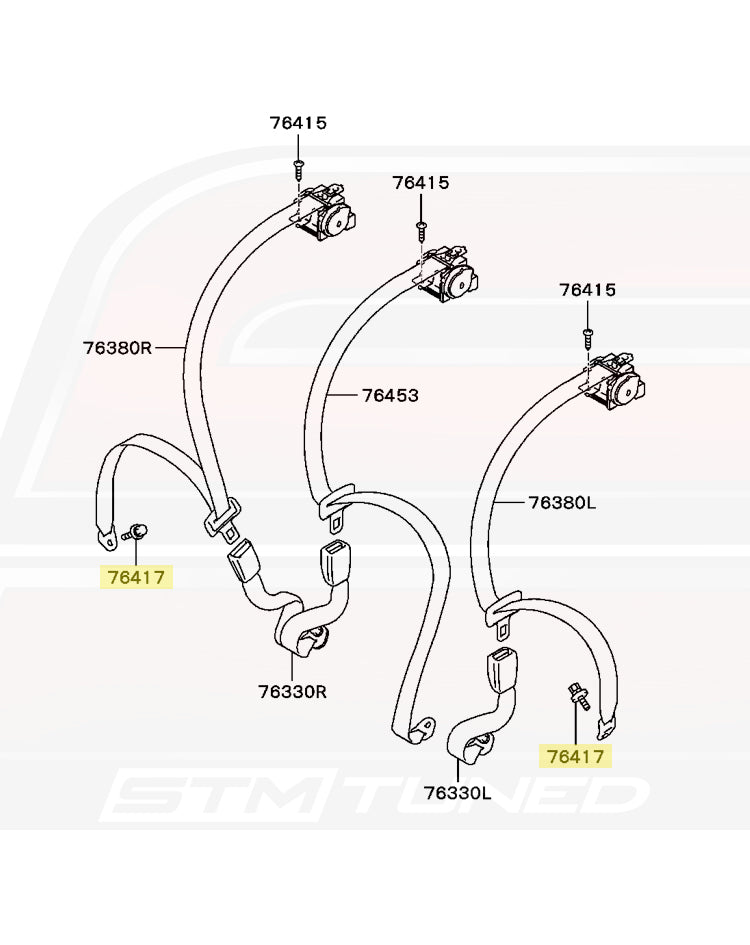 Mitsubishi OEM Seat/Belt Bolt for Evo 7/8/9/X (MB268795)