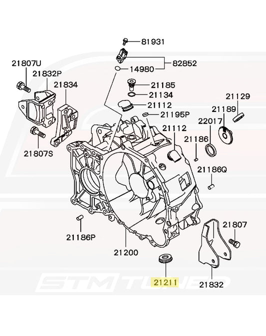 Mitsubishi OEM Clutch Housing Inspection Hole Cover for Evo 4-X (MD747412)