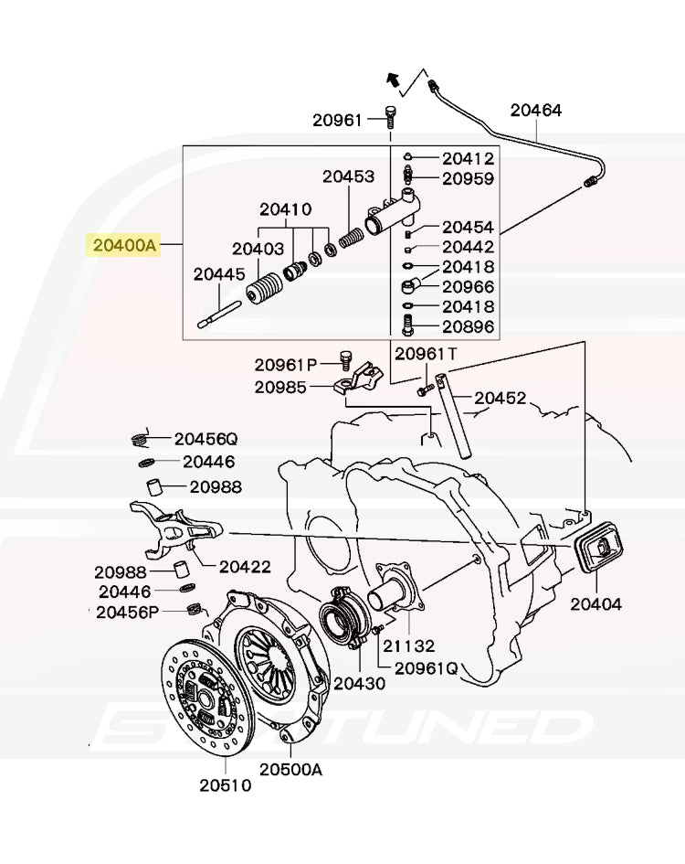 Mitsubishi OEM Clutch Release Slave Cylinder for Evo 4-X (MD748617)