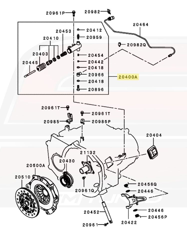 Mitsubishi OEM Clutch Release Slave Cylinder for Evo 4-X (MD748617)