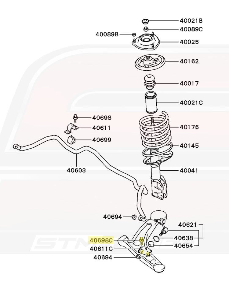 Mitsubishi OEM Suspension Arm Bolt for Evo 7/8/9/X (MF241282)