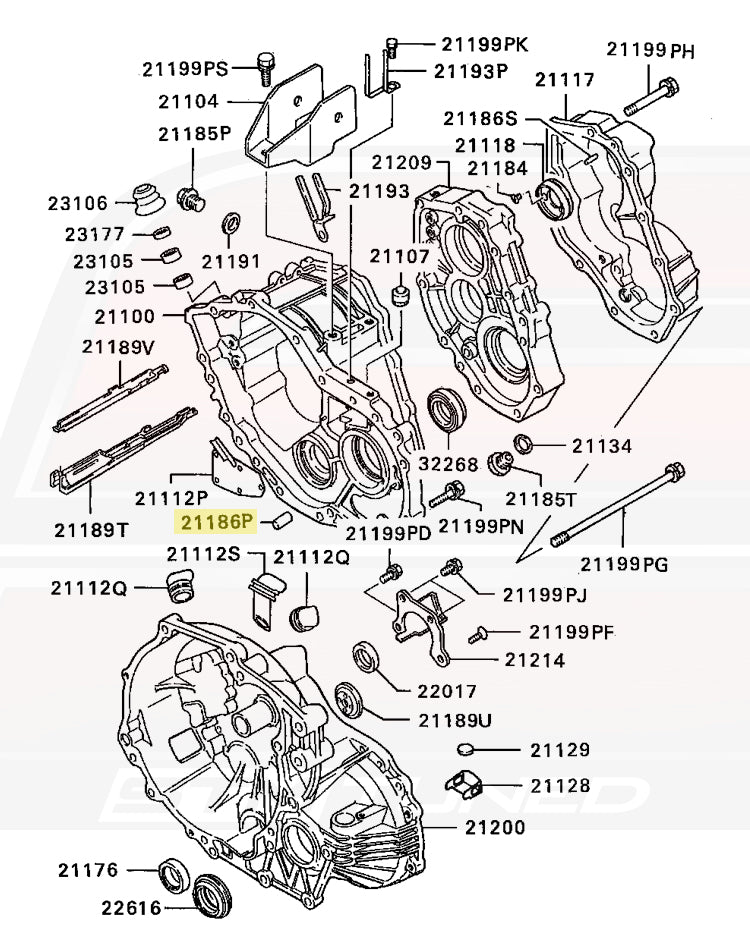 Mitsubishi OEM Trans to Transfer Case Dowel Pin for Evo/DSM (MF472405)