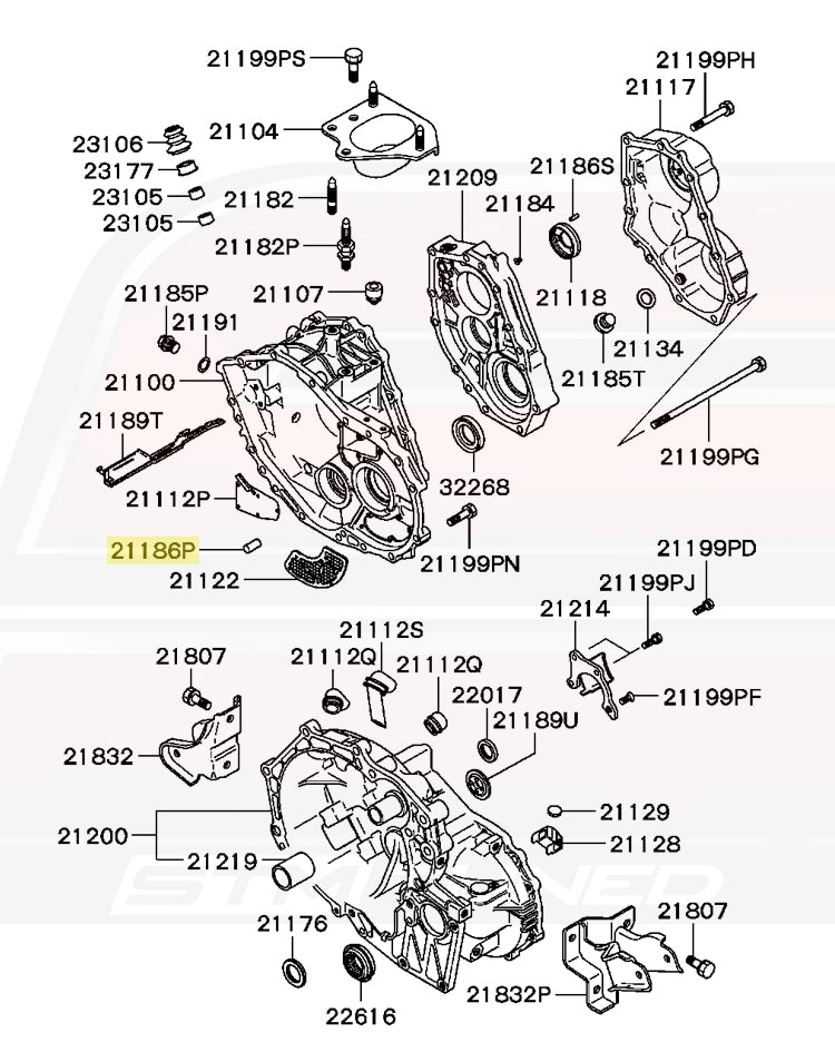 Mitsubishi OEM Trans to Transfer Case Dowel Pin for Evo/DSM (MF472405)