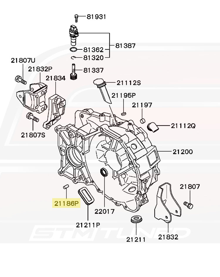 Mitsubishi OEM Trans to Transfer Case Dowel Pin for Evo/DSM (MF472405)