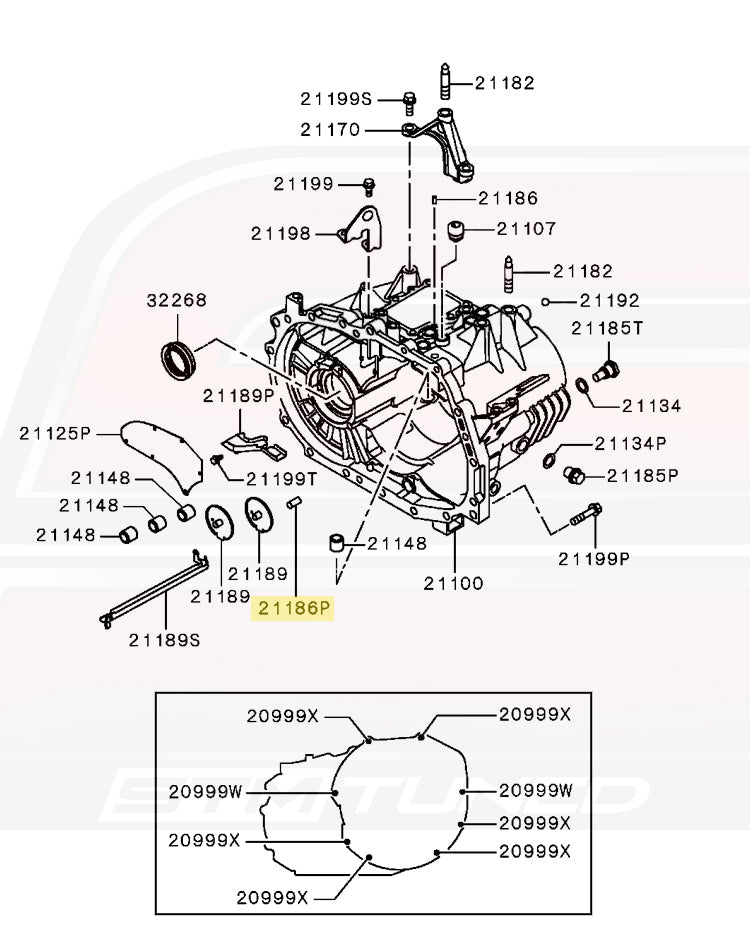 Mitsubishi OEM Trans to Transfer Case Dowel Pin for Evo/DSM (MF472405)