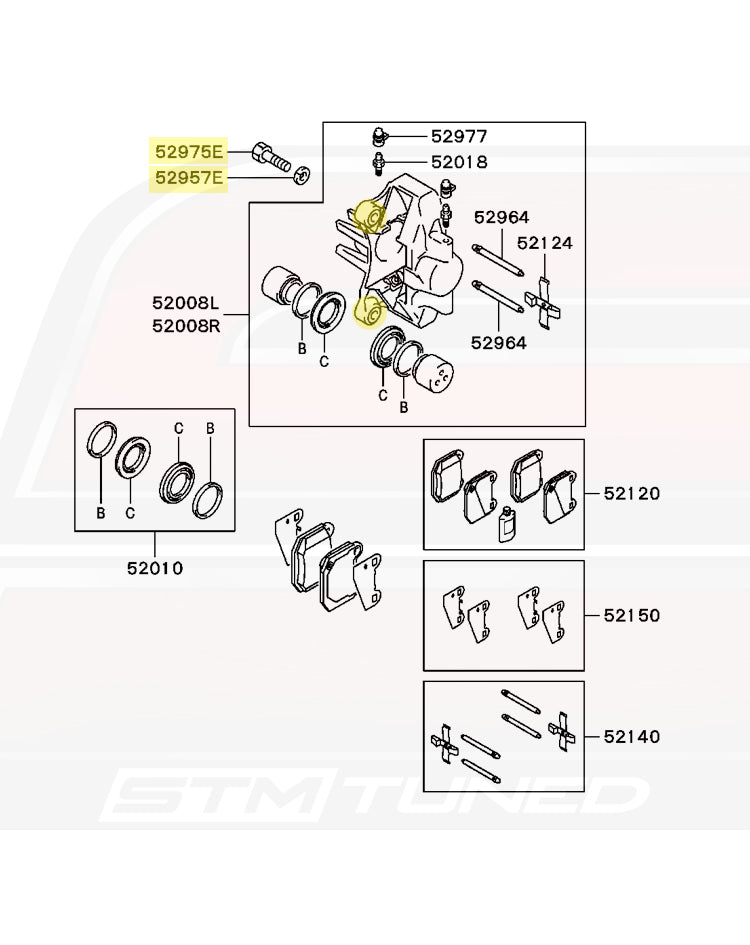 Mitsubishi OEM Brembo Caliper Rear Bolt & Washer for Evo 4-9