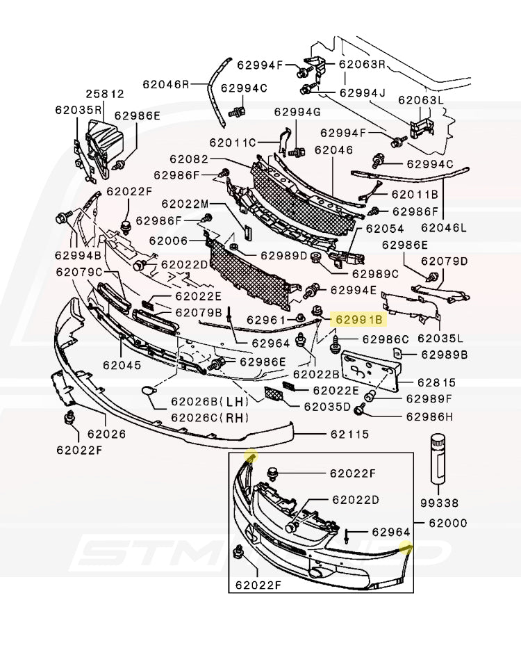 Mitsubishi Retaining Clip for Evo 7/8/9/X (MR393386)