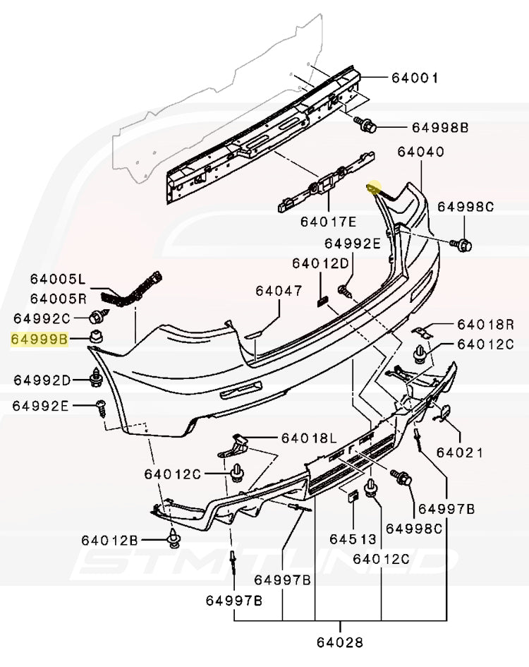 Mitsubishi Retaining Clip for Evo 7/8/9/X (MR393386)