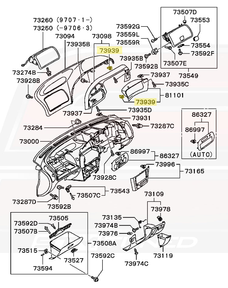 Mitsubishi OEM Interior Clip for Evo 4-X (MR402859)