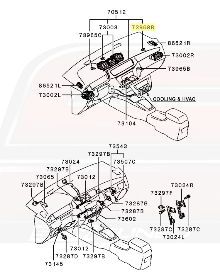 Mitsubishi OEM Interior Clip for Evo 4-X (MR402859)