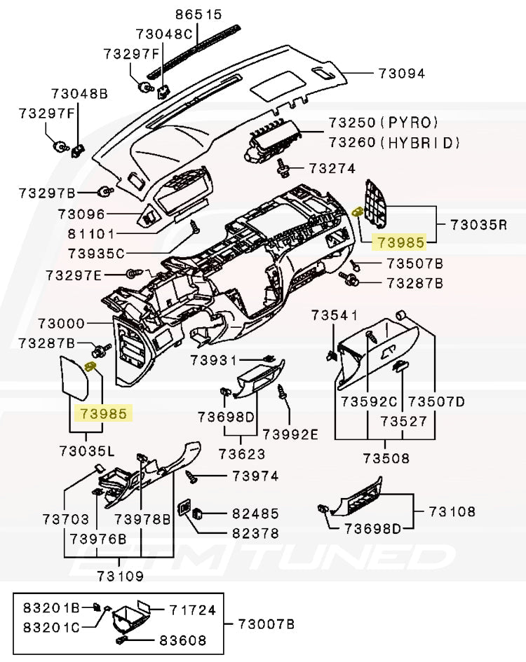 Mitsubishi OEM Interior Clip for Evo 4-X (MR402859)