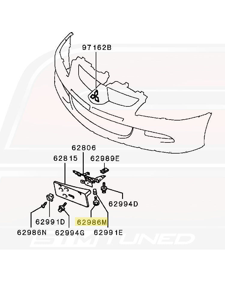 Mitsubishi OEM Front License Plate Bracket Bolt for Evo 8/9/X (MS350014)