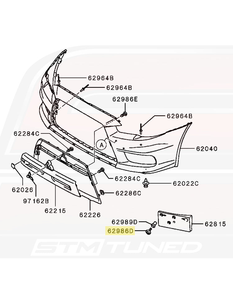 Mitsubishi OEM Front License Plate Bracket Bolt for Evo 8/9/X (MS350014)